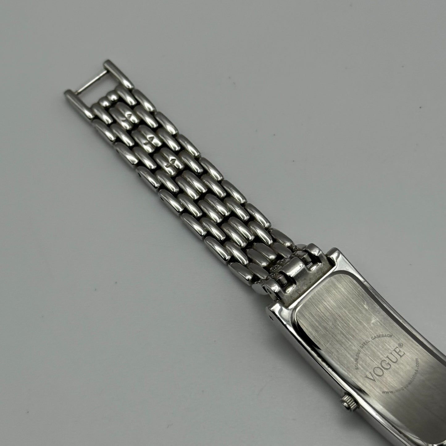 Vogue Ladies Quartz Watch Rectangular Silver Tone Bracelet 16mm PARTS REPAIR