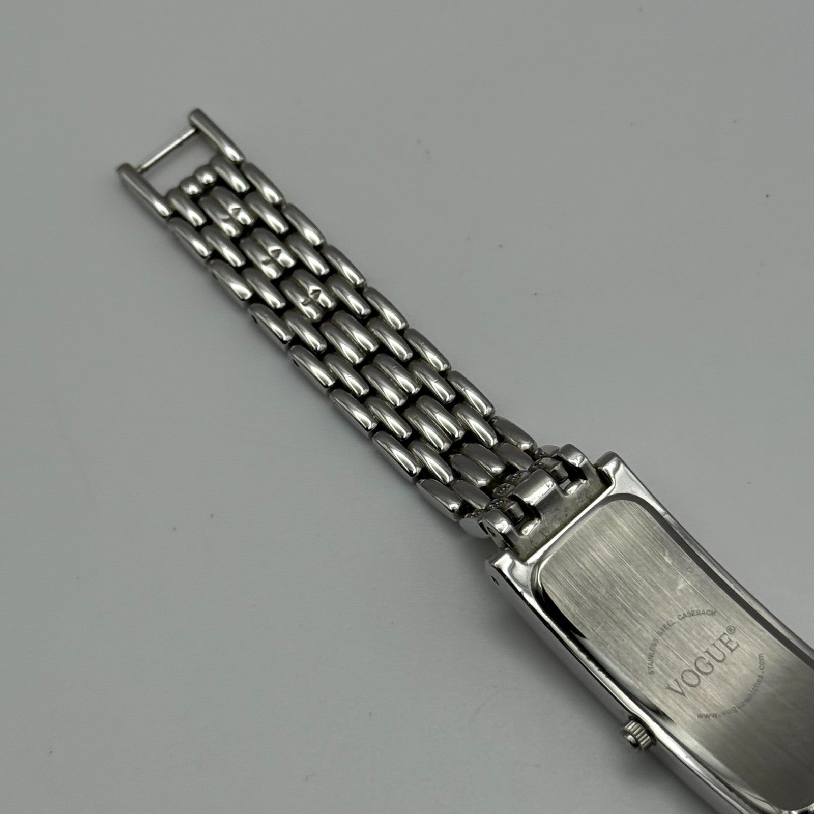 Vogue Ladies Quartz Watch Rectangular Silver Tone Bracelet 16mm PARTS REPAIR
