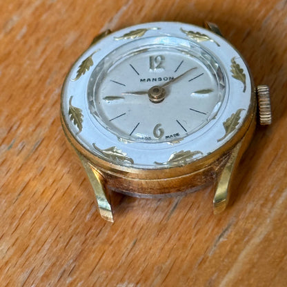 25mm Vintage Manson Patterned Flower Bezel Swiss Manual Basis Watch ZZ PARTS
