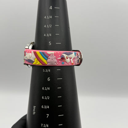 Citron Kids Quartz Watch Unicorn Print Strap Pink Dial Working 27mm New Battery