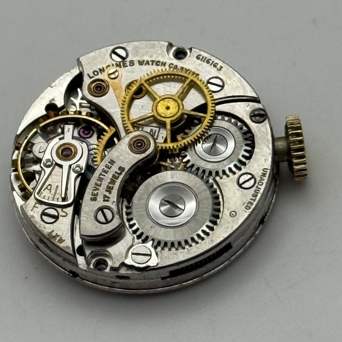 Longines 8LN Centre Seconds Manual Wind Watch Movement RARE Vintage PARTS 19.5mm