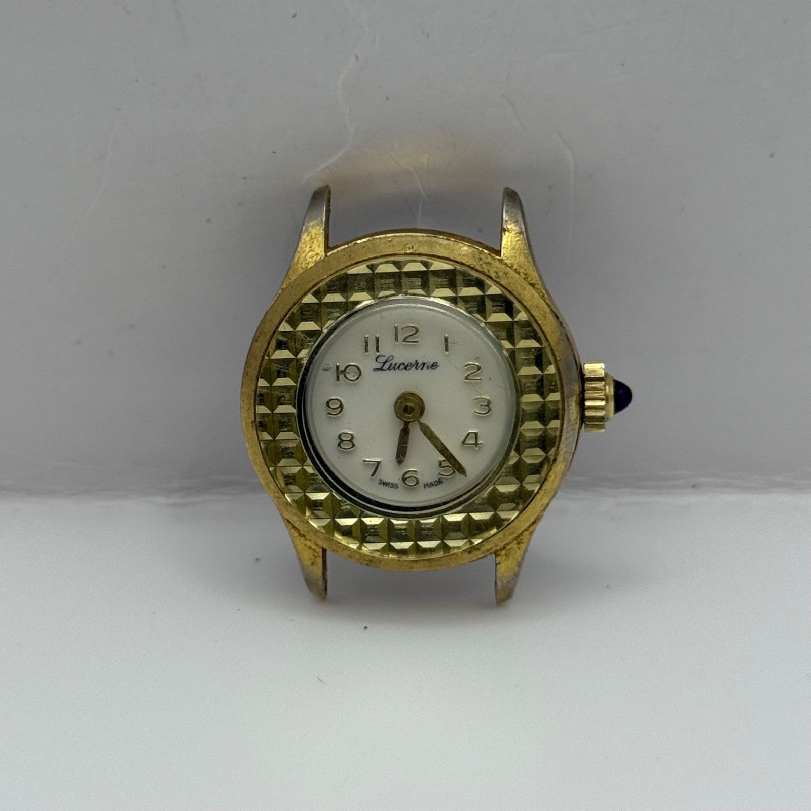 25mm Running Vintage Lucerne Diamond Tooled Swiss Gold Plated Manual Wind PARTS