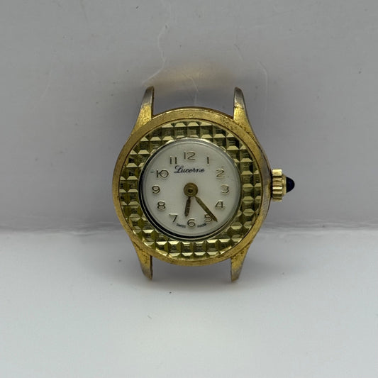 25mm Running Vintage Lucerne Diamond Tooled Swiss Gold Plated Manual Wind PARTS