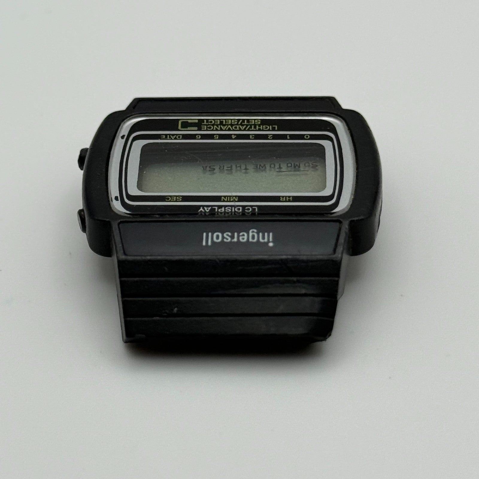 Ingersoll Unisex Retro Quartz Watch LC Display Black 35mm PARTS REPAIR