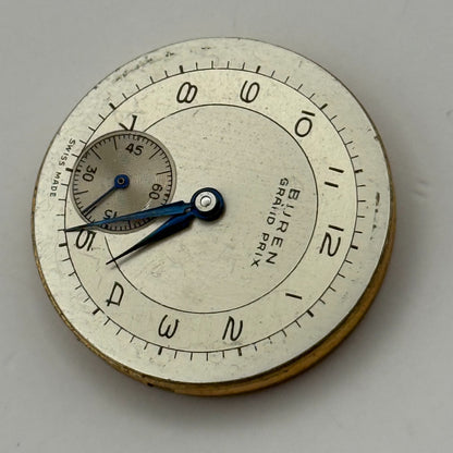 Buren 410 Grand Prix Watch Movement Manual Wind Vintage Parts Repair 25.1mm