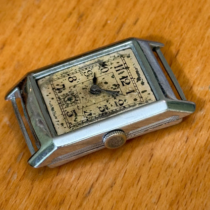 25mm Running Vintage Tank Watch PAT DRP Sub Seconds Manual Wind PARTS / REPAIR