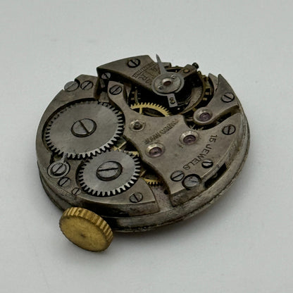 23.6mm Unidentified 15 Jewels Manual Wind Watch Movement Swiss Vintage PARTS