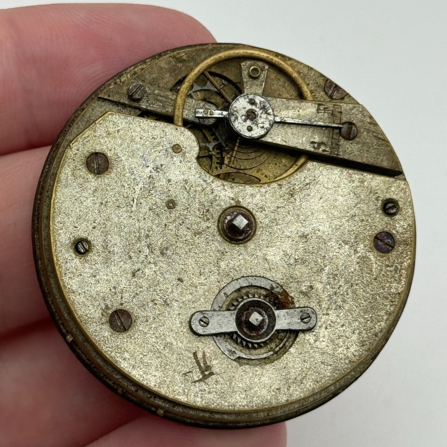 45.9mm Unidentified Antique Key Wound Pocket Watch Movement PARTS REPAIR SPARES