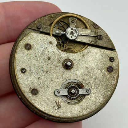 45.9mm Unidentified Antique Key Wound Pocket Watch Movement PARTS REPAIR SPARES