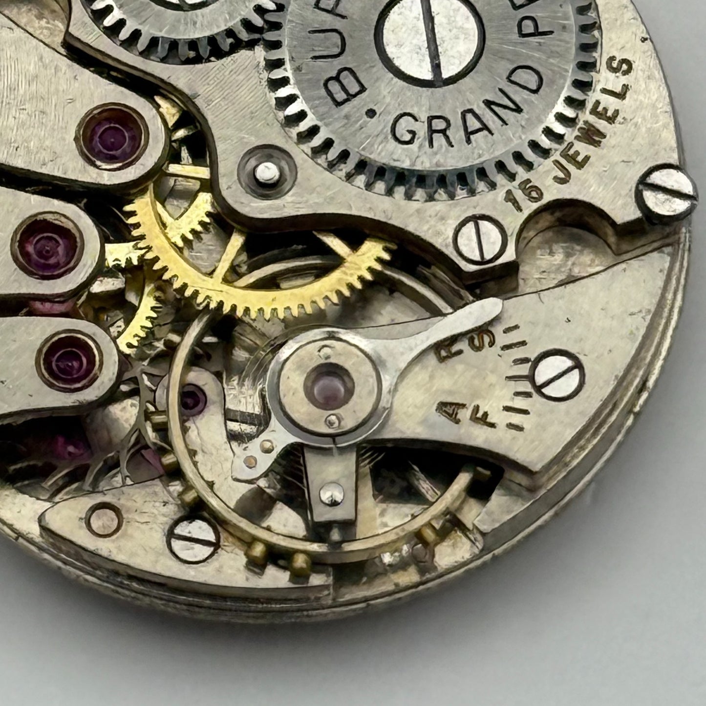 Buren 410 Grand Prix Watch Movement Manual Wind Vintage Parts Repair 23.6mm