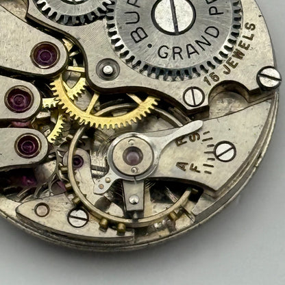Buren 410 Grand Prix Watch Movement Manual Wind Vintage Parts Repair 23.6mm