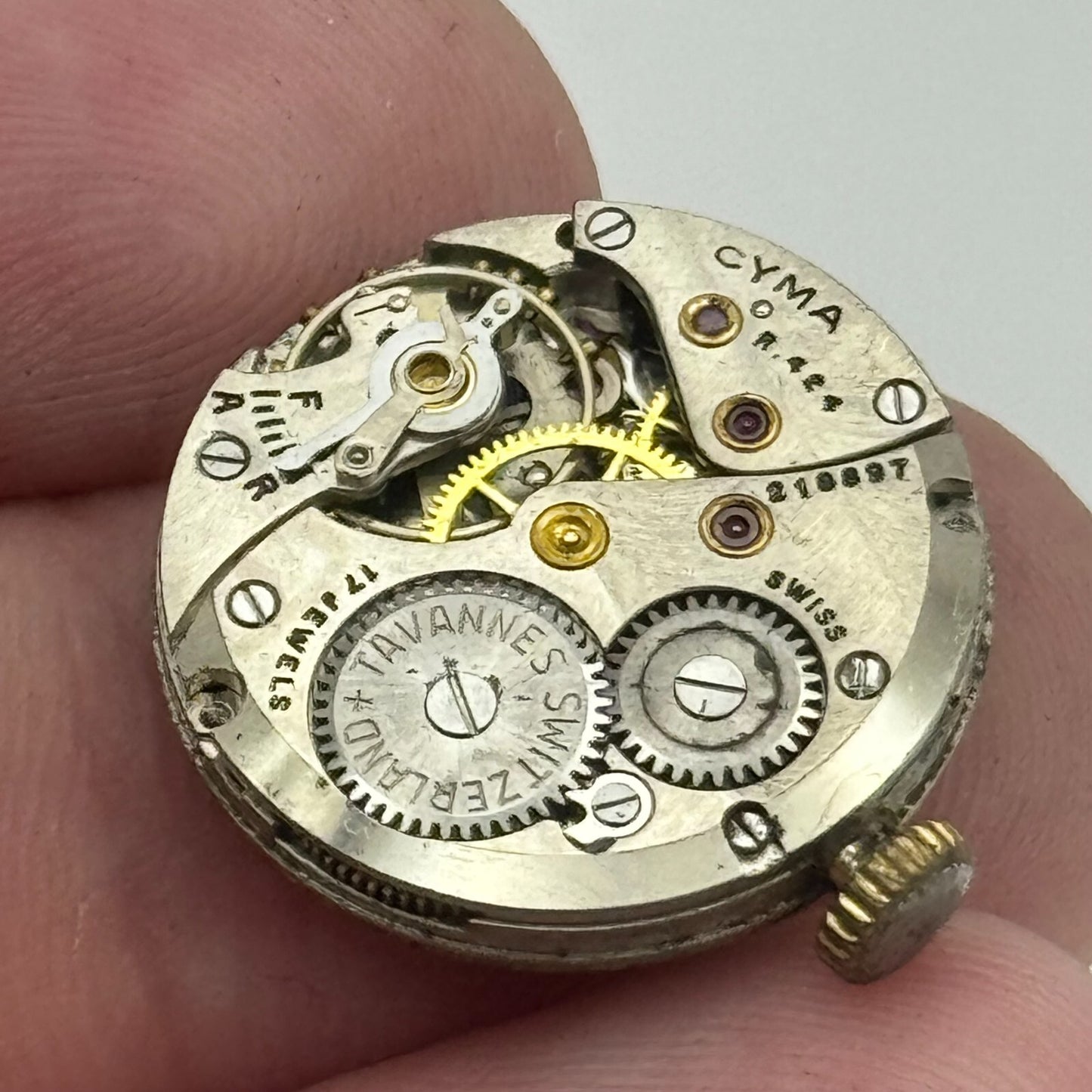 19.7mm Cyma R.424 Sub Seconds Manual Wind Watch Movement Swiss Vintage PARTS