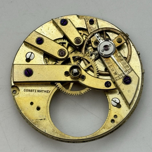 36.3mm Manual Wind Consti Mathey Pocket Watch Movement FOR PARTS