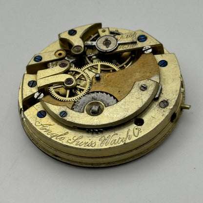 38.6mm Antique Open Face Longines ? Anglo Swiss Pocket Watch Movement PARTS