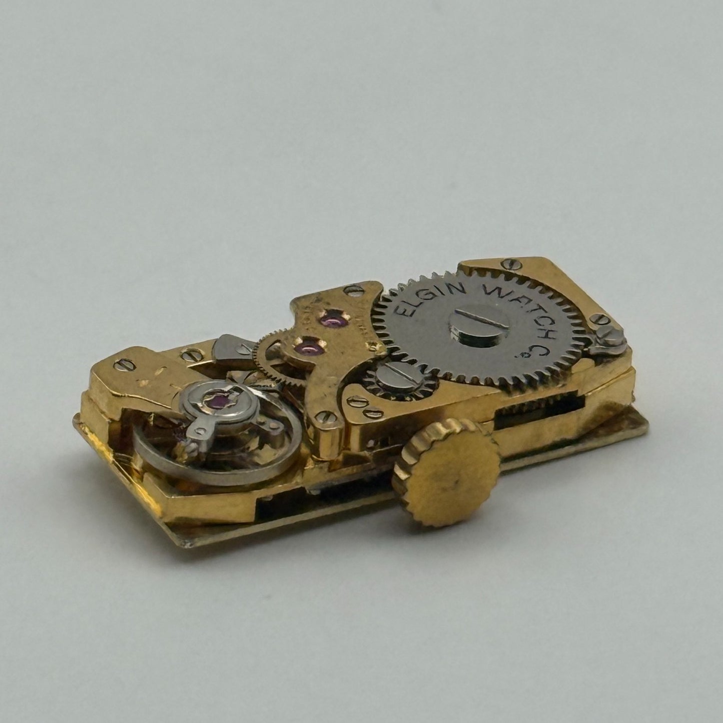 FHF 59-21 Elgin Baguette Watch Movement Manual Wind Vintage Parts Repair 8.8mm
