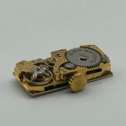 FHF 59-21 Elgin Baguette Watch Movement Manual Wind Vintage Parts Repair 8.8mm