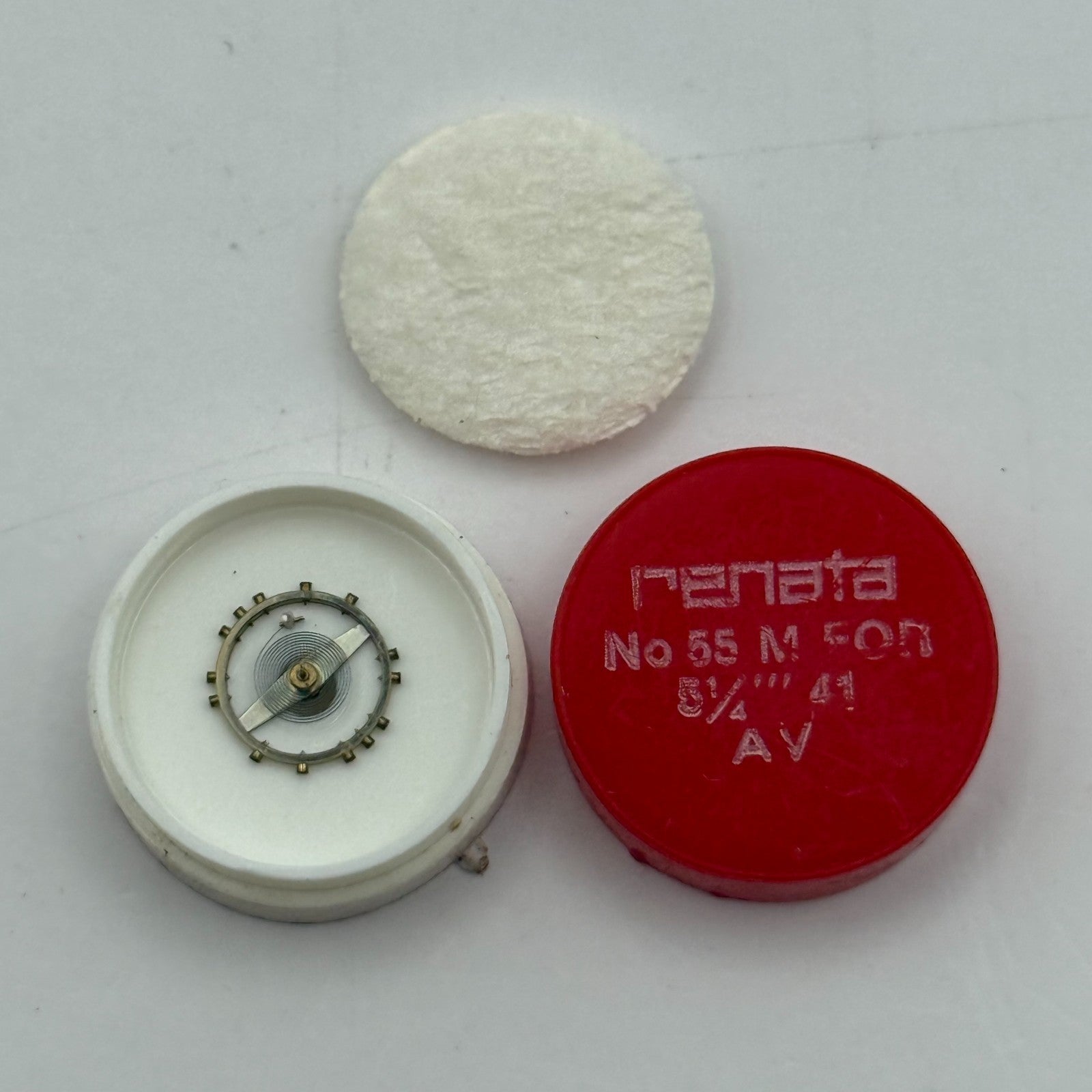 AV 41 Balance Wheel Complete And Spring 5 1/4''' 55 M Watch Movement Parts NOS