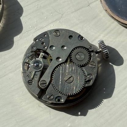 22mm Vintage EB 1431N Basis Jewelled Green Bezel Swiss Manual Watch PARTS REPAIR