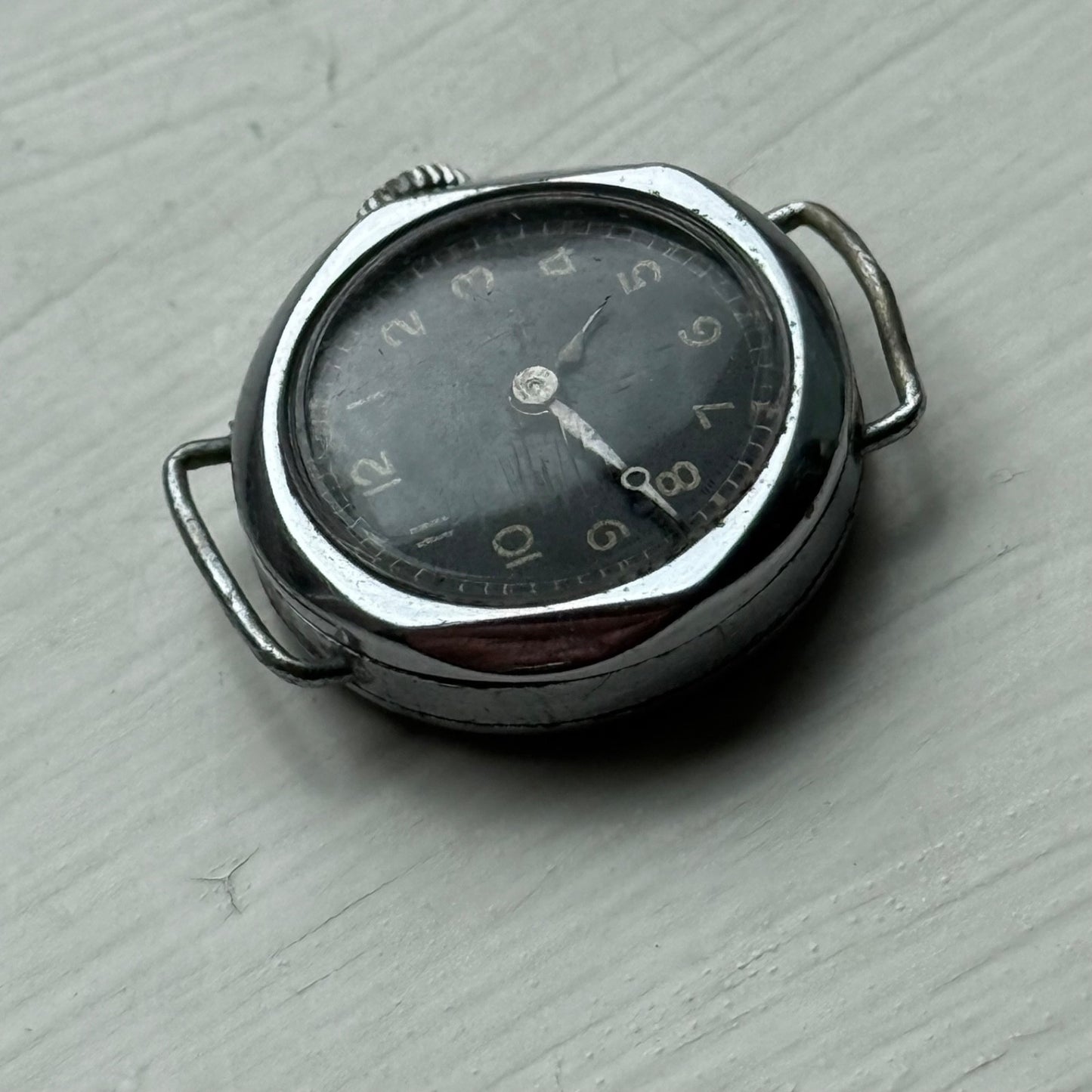 21mm Vintage Engraved D M Lewis Black Dial Manual Wind Watch PARTS / REPAIR