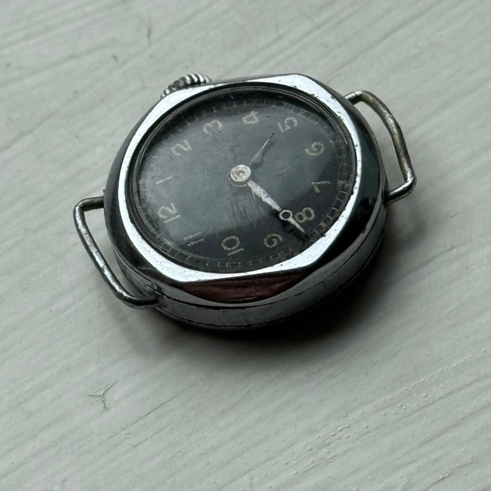 21mm Vintage Engraved D M Lewis Black Dial Manual Wind Watch PARTS / REPAIR