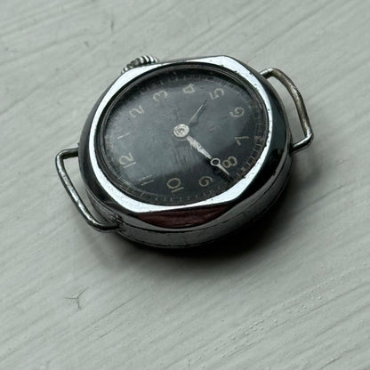 21mm Vintage Engraved D M Lewis Black Dial Manual Wind Watch PARTS / REPAIR