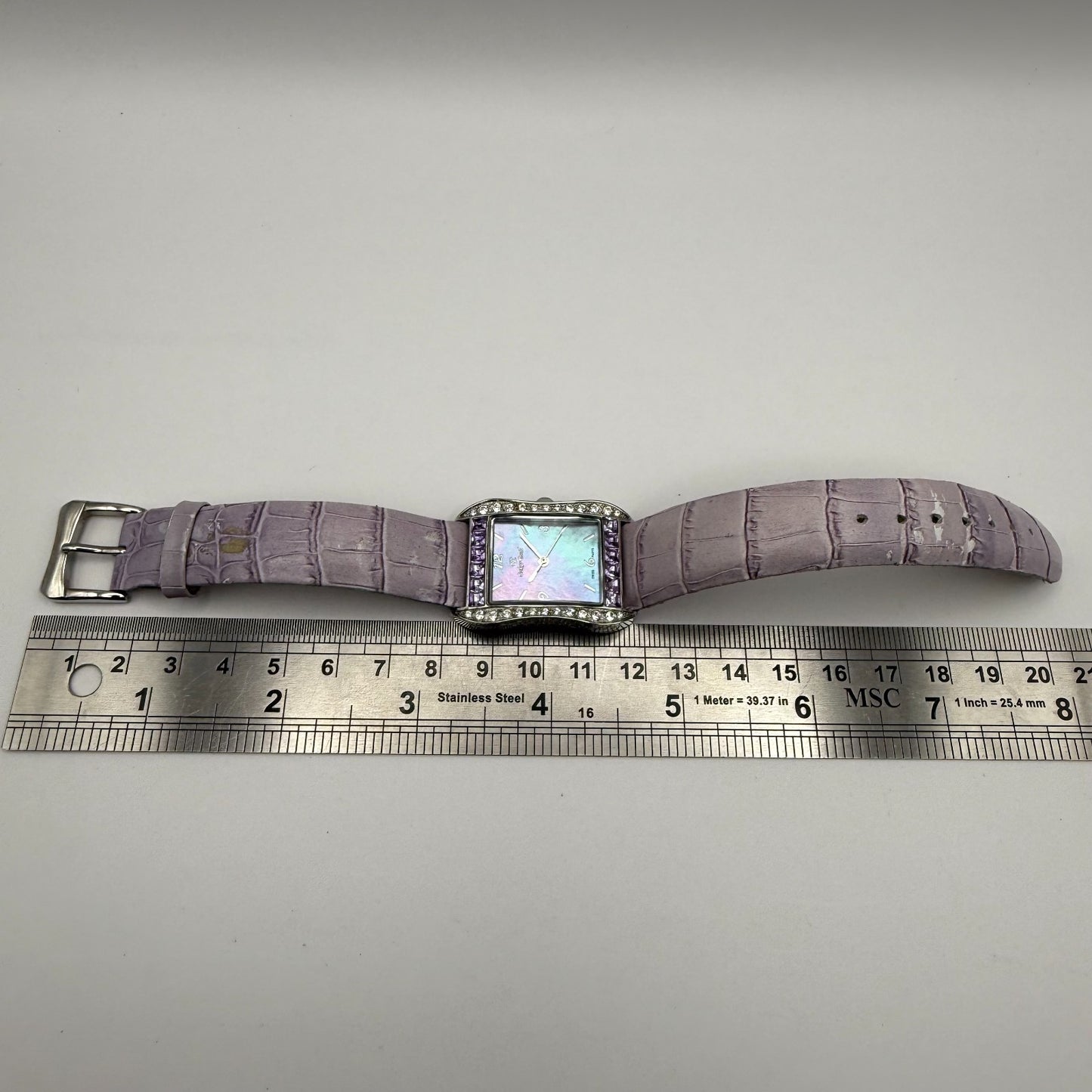 Oskar Emil Ladies Swiss Quartz Watch Crystal Bezel Leather Strap Working 25mm