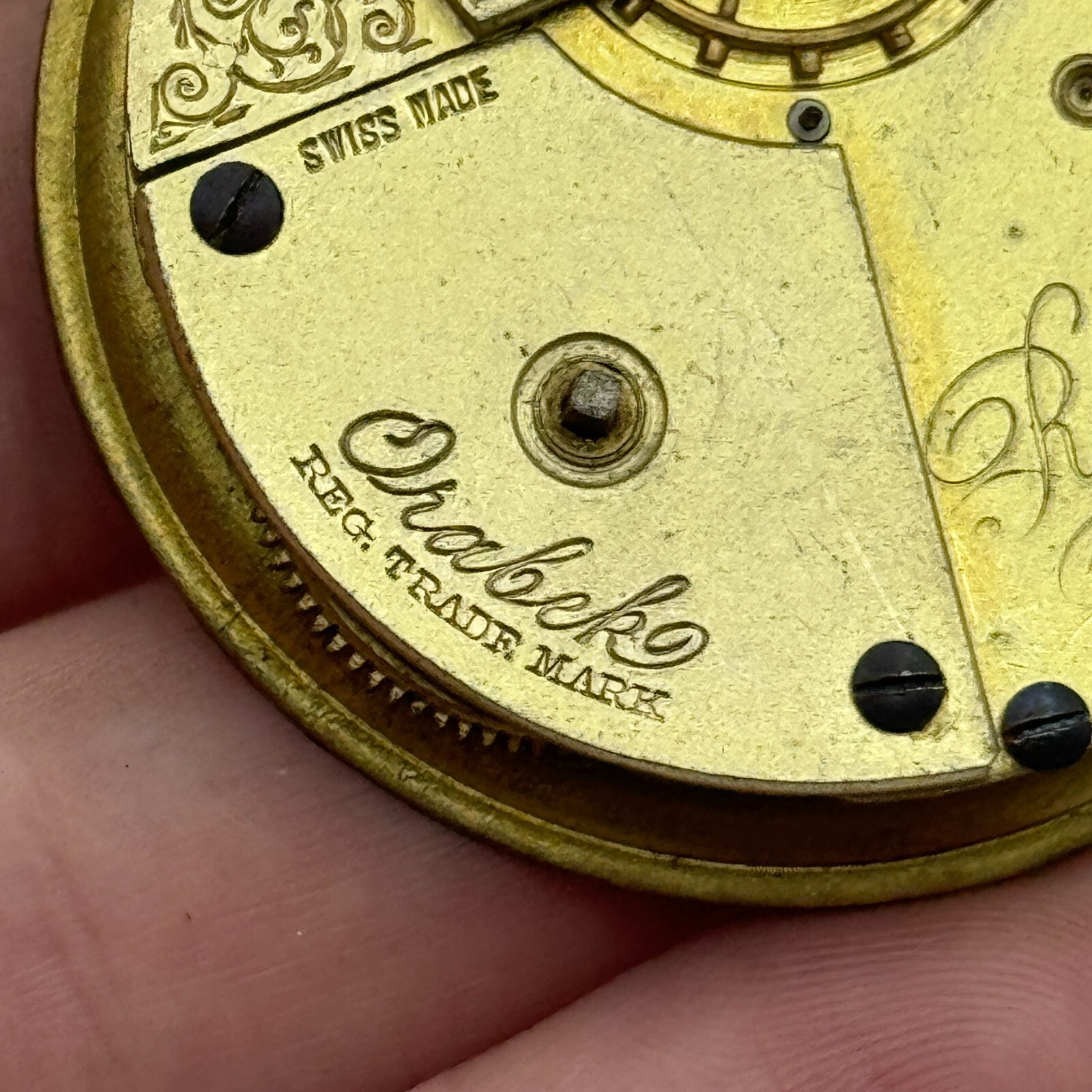 47.6mm Antique Railway Timekeeper Key Wound Pocket Watch Movement PARTS REPAIR