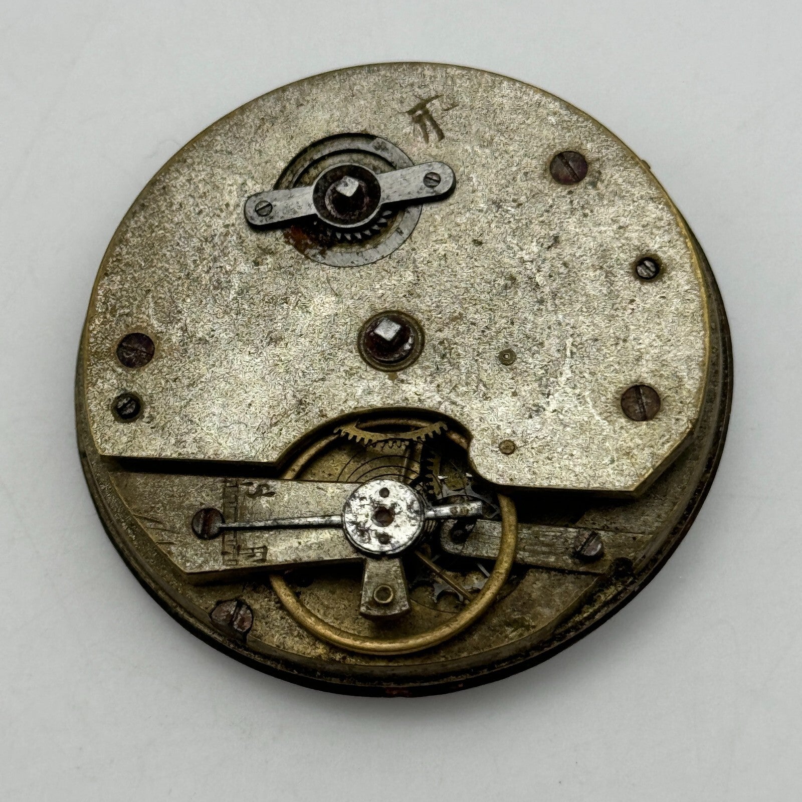 45.9mm Unidentified Antique Key Wound Pocket Watch Movement PARTS REPAIR SPARES