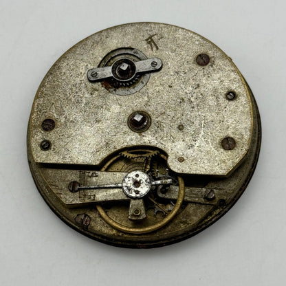 45.9mm Unidentified Antique Key Wound Pocket Watch Movement PARTS REPAIR SPARES