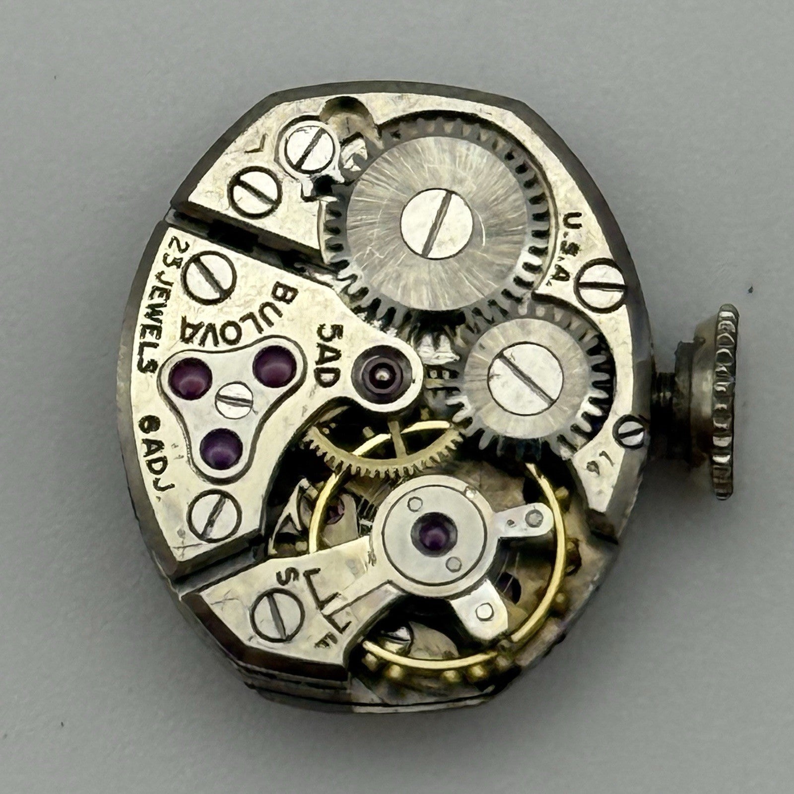 12.9mm Running Vintage Ladies Bulova 5AD Manual Wind Swiss Watch Movement PARTS