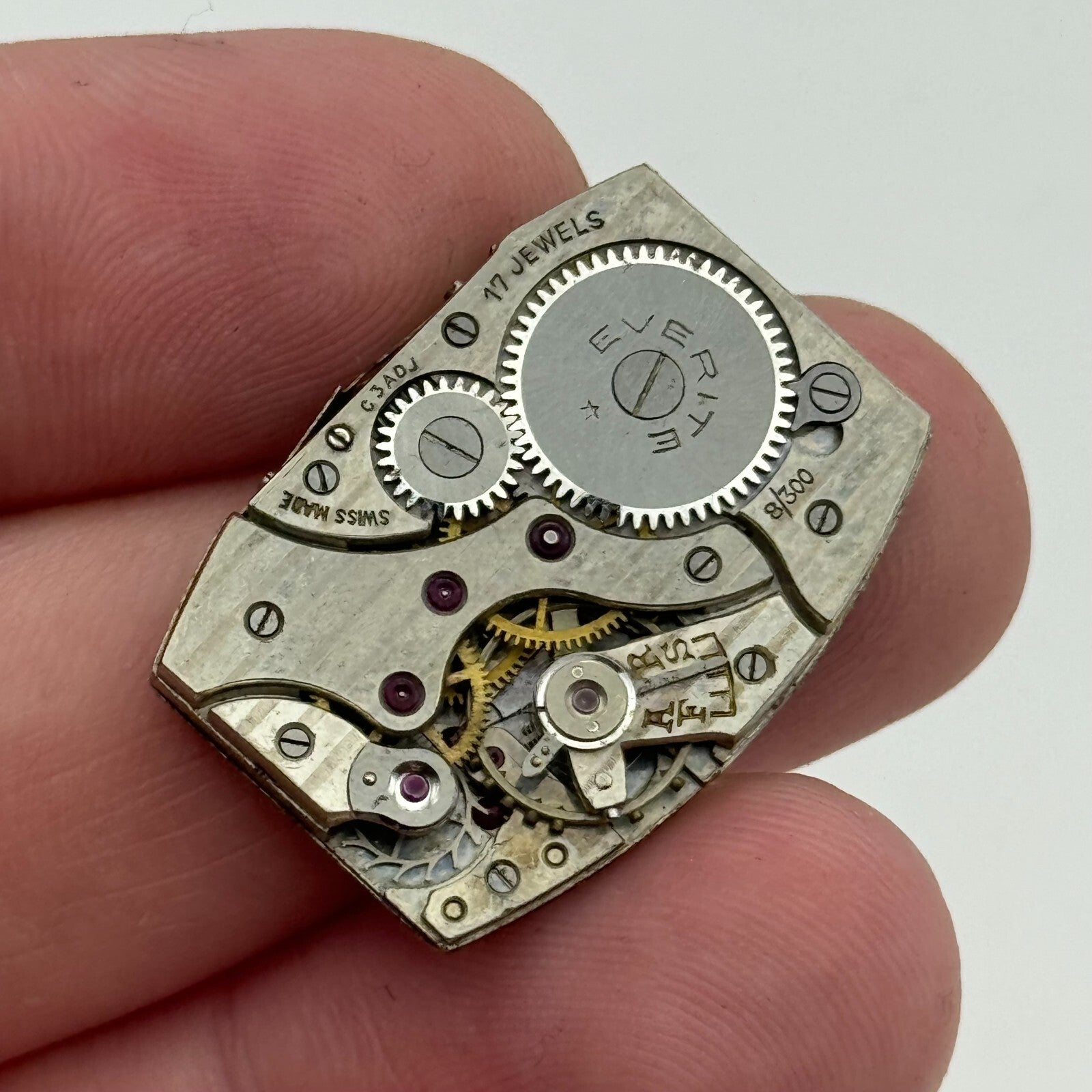19.5mm Everite Peseux 110 Manual Wind Watch Movement Vintage Swiss PARTS SPARES