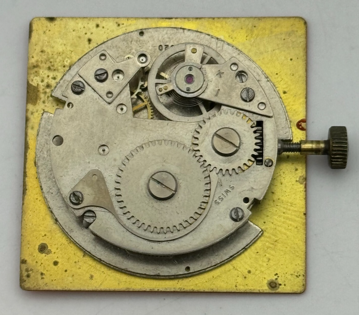 33.7mm Old London Desa 320 Manual Wind Swiss Watch Movement Dial Vintage PARTS