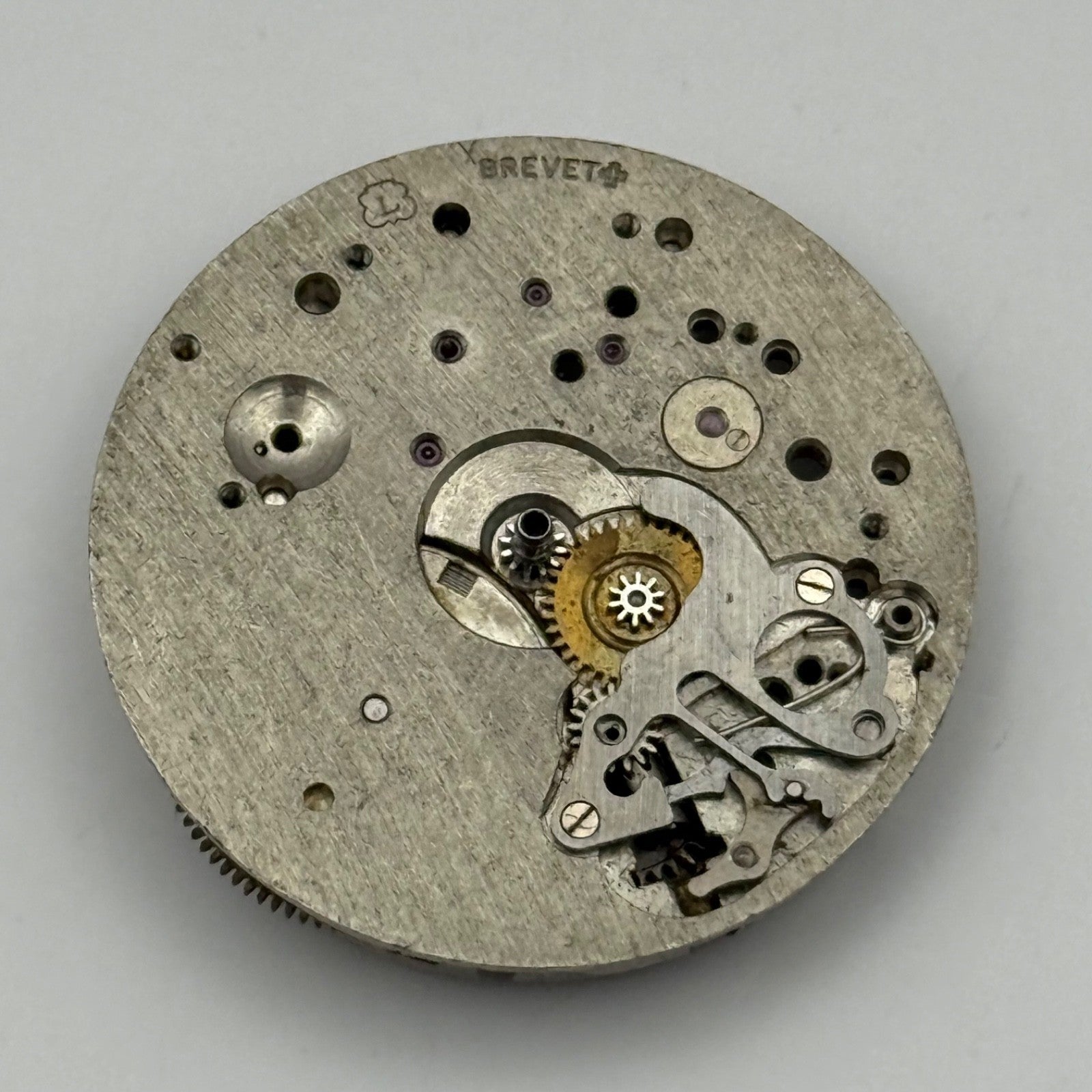 Landeron Brevet Watch Movement Chronograph Vintage Incomplete Parts Swiss 31.7mm