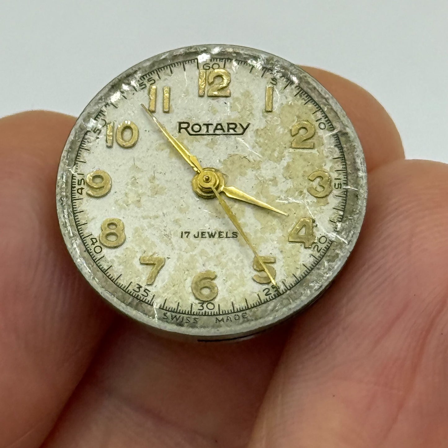 19.8mm Vintage Rotary ETA 1301 Swiss Manual Wind Watch Movement PARTS REPAIR