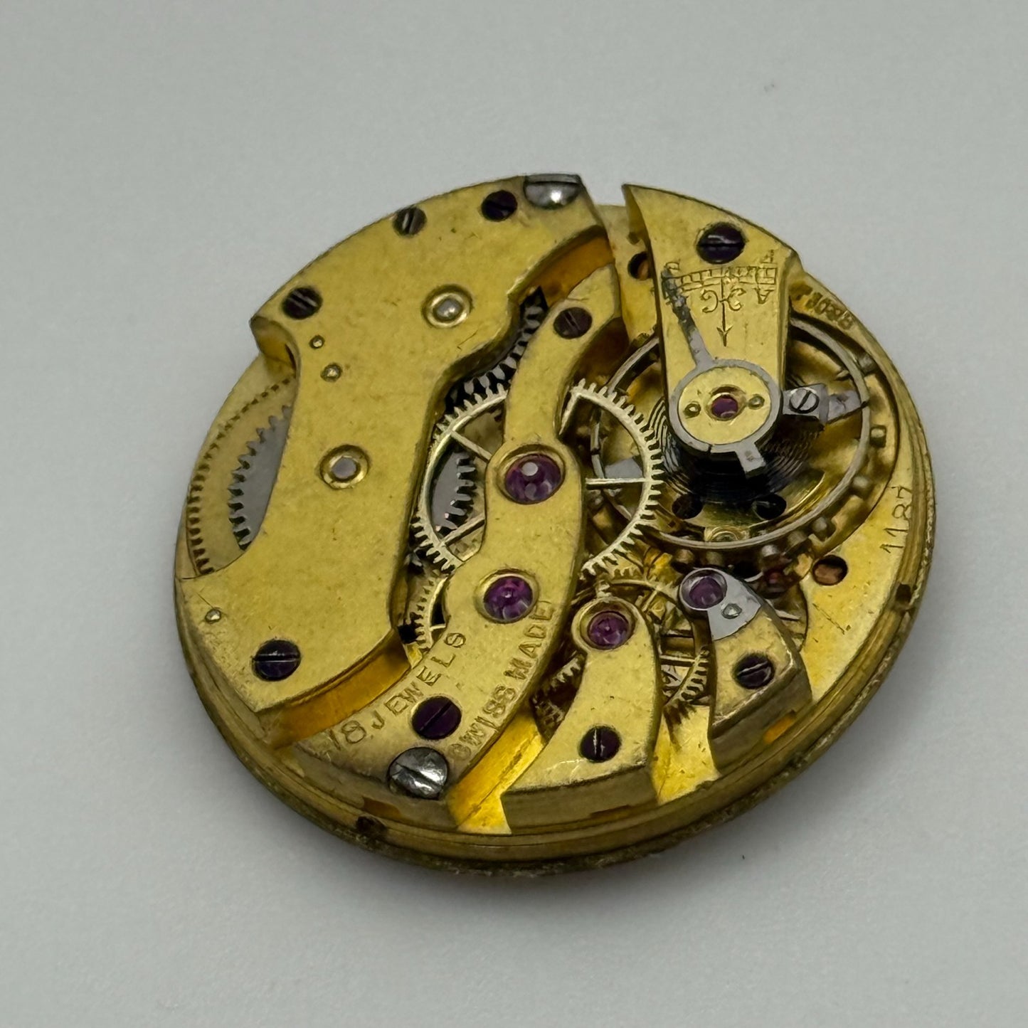 25.3mm Vintage Longines 11.87 Good Balance Manual Wind Watch Movement PARTS