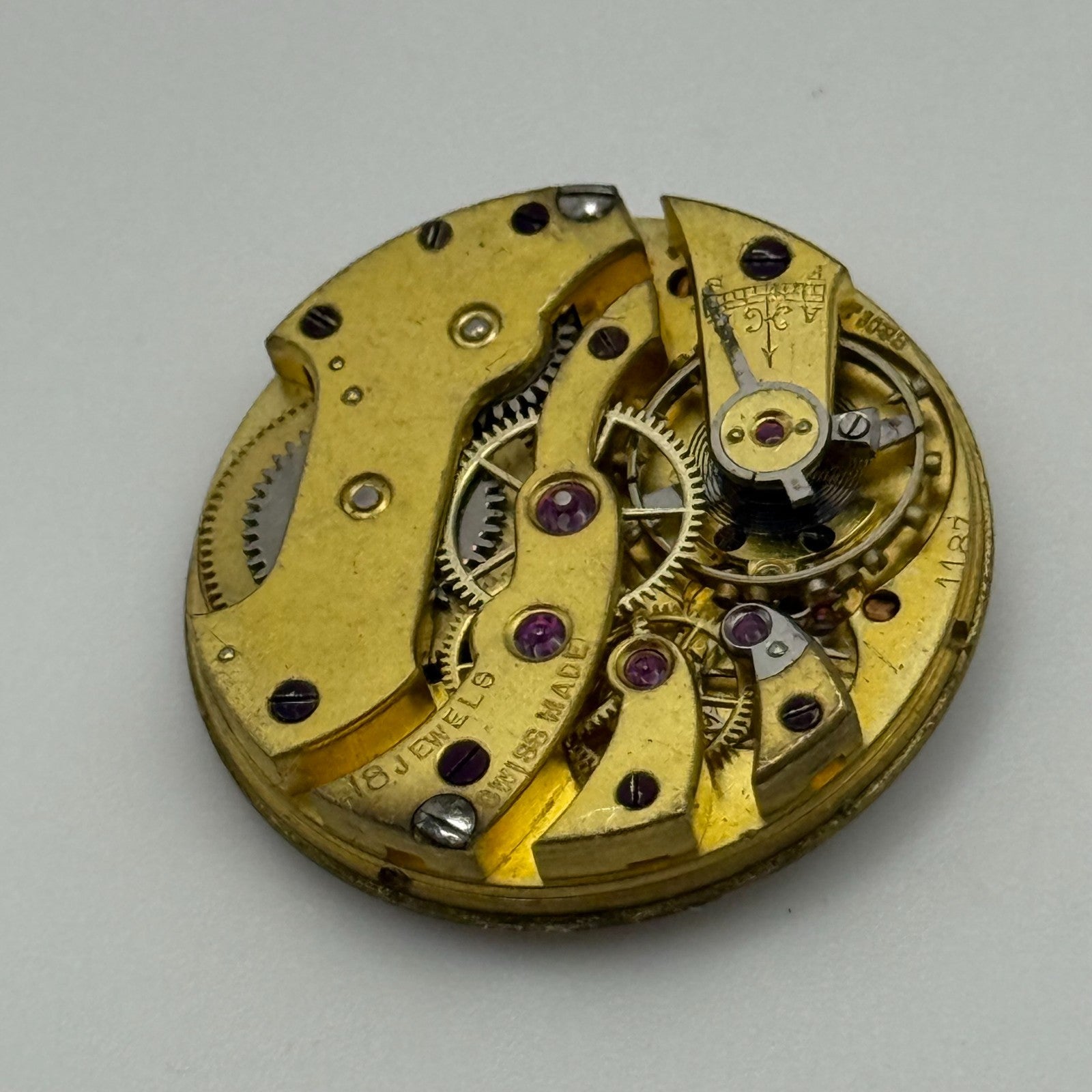 25.3mm Vintage Longines 11.87 Good Balance Manual Wind Watch Movement PARTS