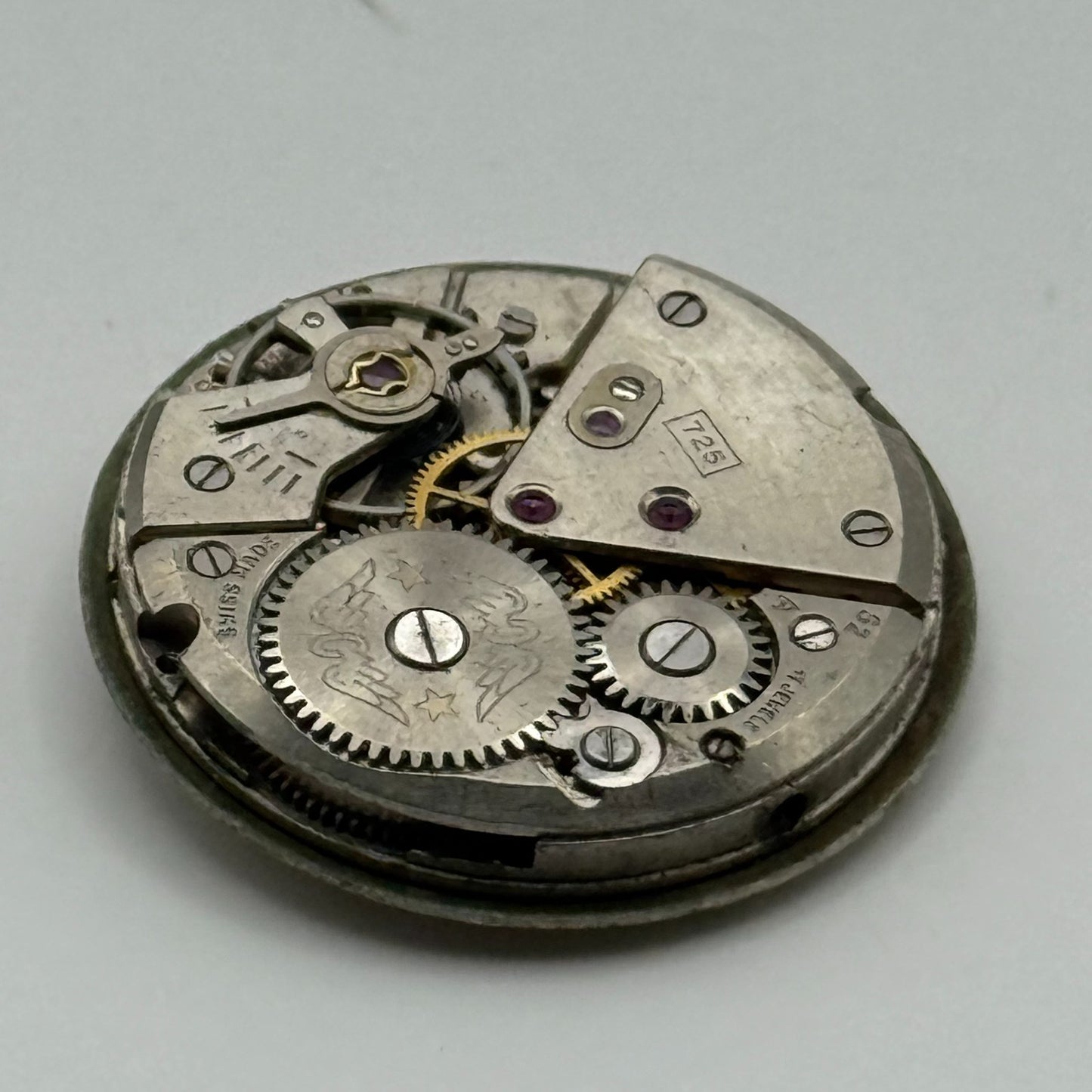 ETA 1080 Watch Movement Rotary 725 Manual Wind Vintage Swiss Parts Repair 23.6mm
