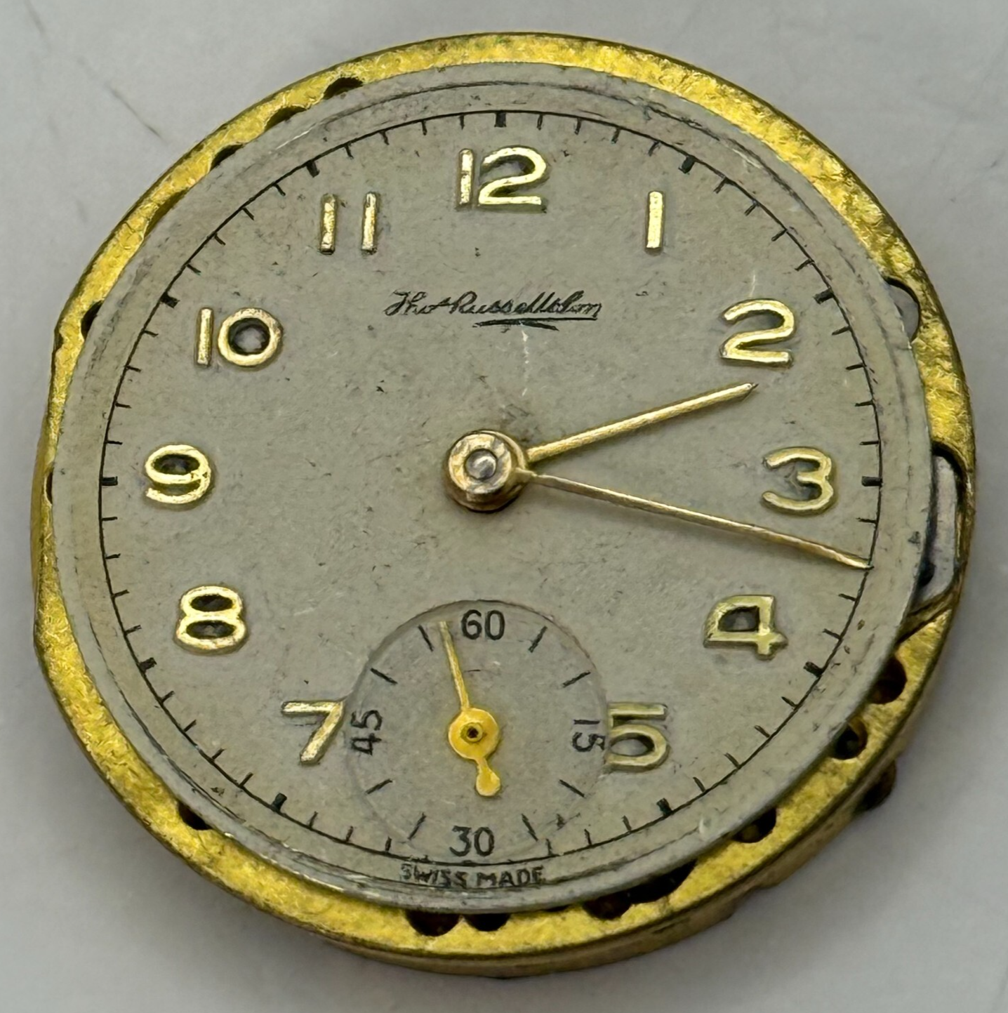 23.2mm Vintage Thomas Russell & Son Sub Second Manual Wind Watch Movement PARTS