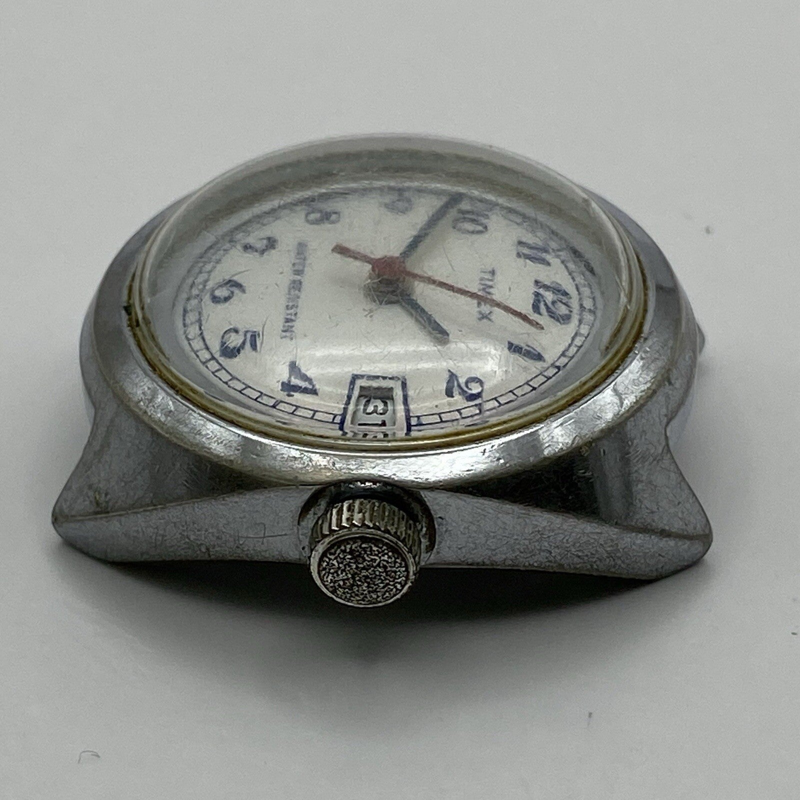 27mm Ladies Timex Sweep Seconds Date Dial GB Made Watch Head TO RESTORE