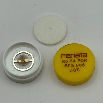BFG 866 Balance Wheel Complete And Spring  Renata 64 Watch Movement Parts 