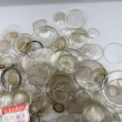 Bundle Of Mixed Wristwatch Pocket Watch Crystals New / Used Joblot Spares Repair