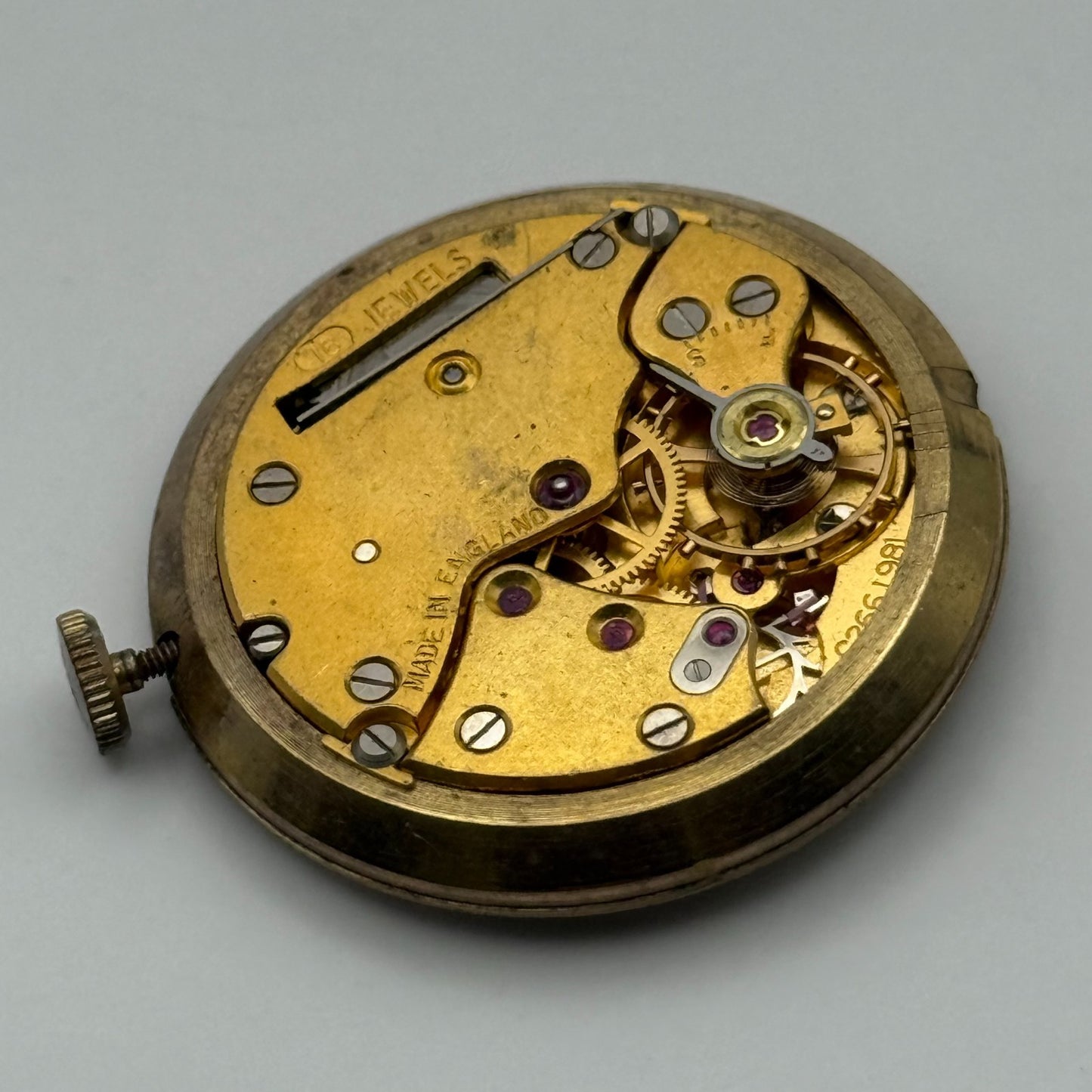 Smiths De Luxe 18 Jewels Watch Movement Manual Wind Vintage Parts Repair 32.3mm