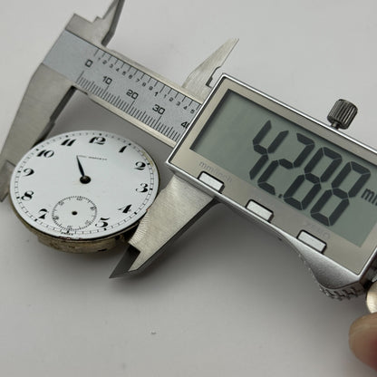 42.8mm Vintage Civic Watch Co 7 Jewels Swiss Hunter Pocket Watch Movement PARTS