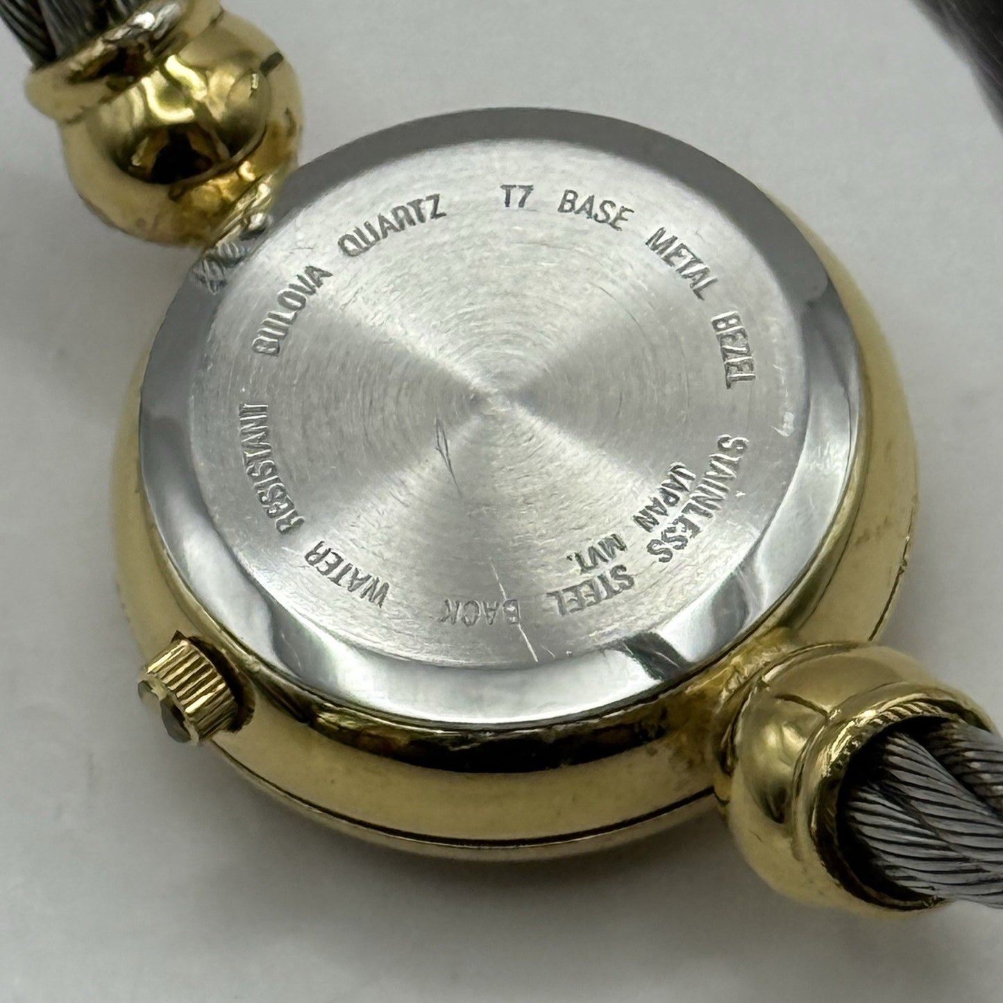 24mm Working Ladies Caravelle By Bulova Blue Dial Quartz Bangle Watch 6 Inches