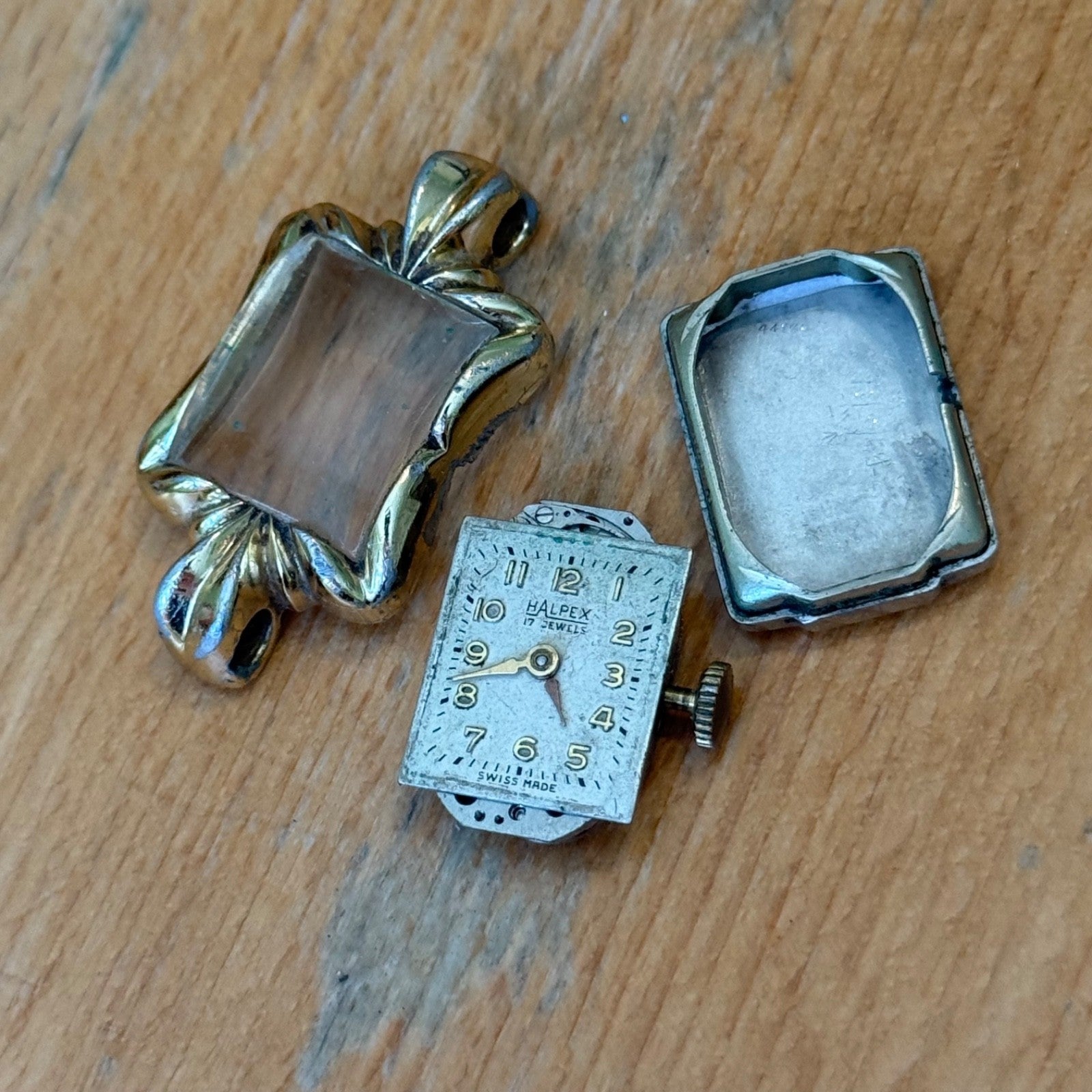 18mm Vintage Halpex 17 Jewels Swiss Aluminium Manual Wind Watch PARTS / REPAIR