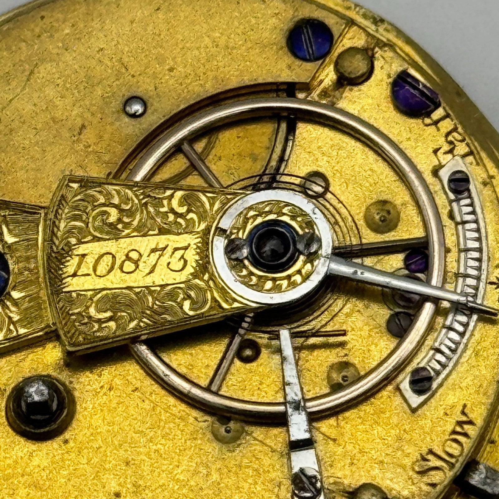 Fusee Pocket Watch Movement Antique English Key Wound Parts Repair Spares 35.9mm