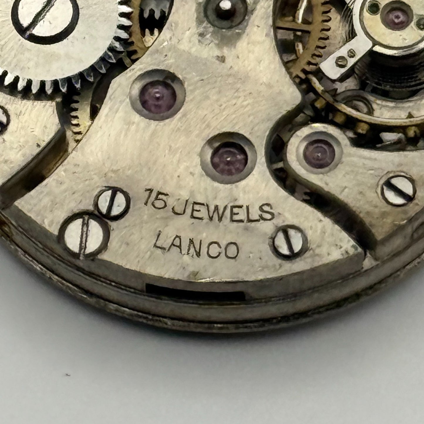 Lanco Trench 15 Jewels Watch Movement Manual Wind Vintage Parts Repair 24.3mm