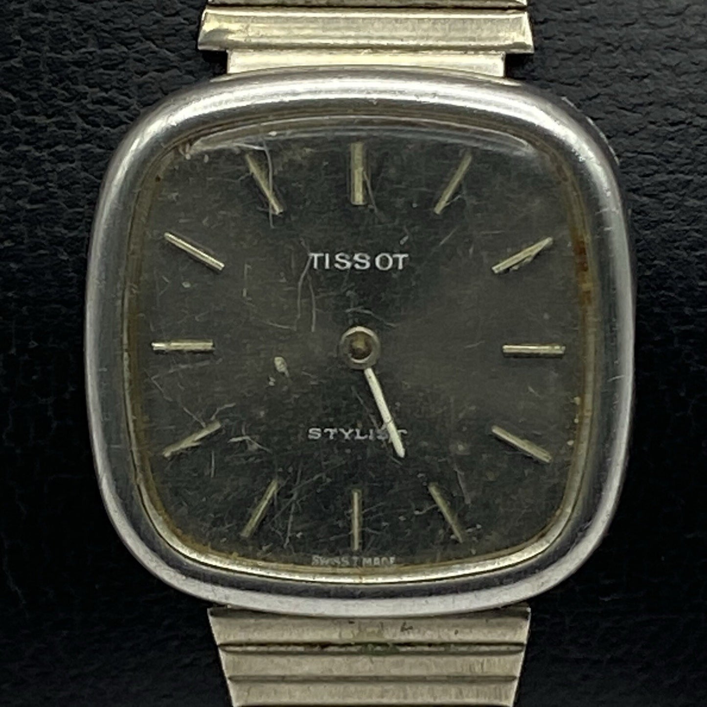 22mm Ladies Manual Wind Tissot Stylist Grey Dial Watch NON WORKING