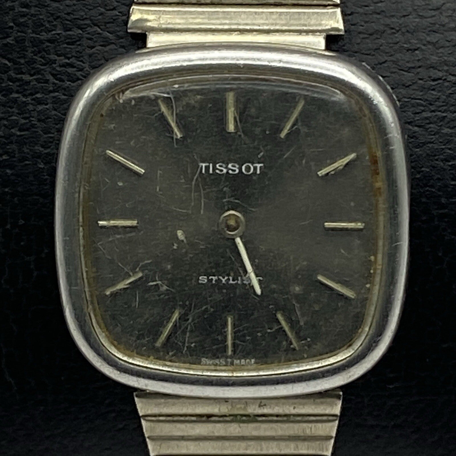 22mm Ladies Manual Wind Tissot Stylist Grey Dial Watch NON WORKING