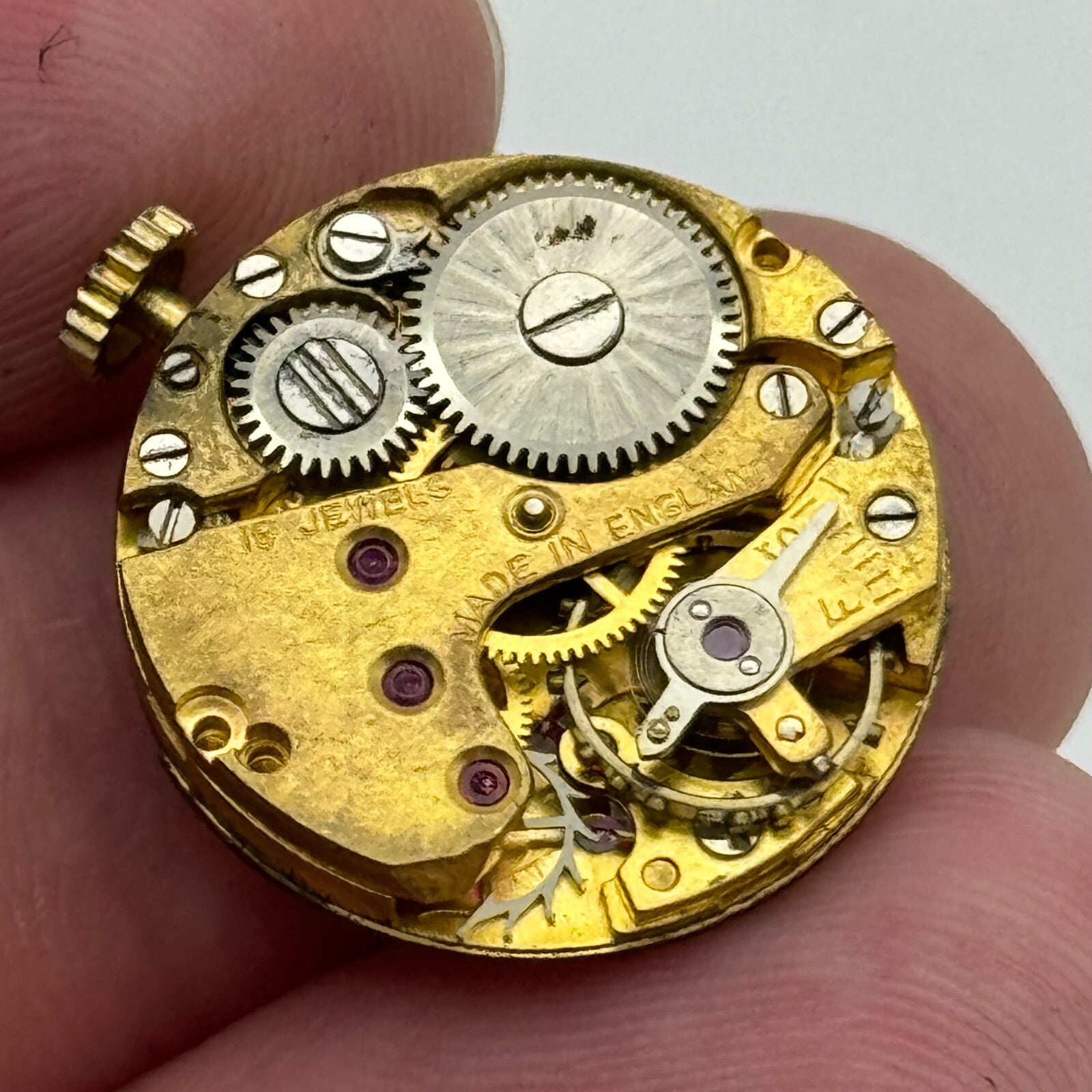 19.5mm Smiths De Luxe 15 Jewels Sub Seconds Manual Wind Watch Movement PARTS